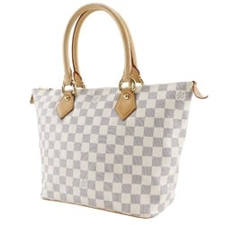 LOUIS VUITTON Saleya PM Handbag N51186 Damier Azur Canvas 2007 White VI3057 A5 Women's