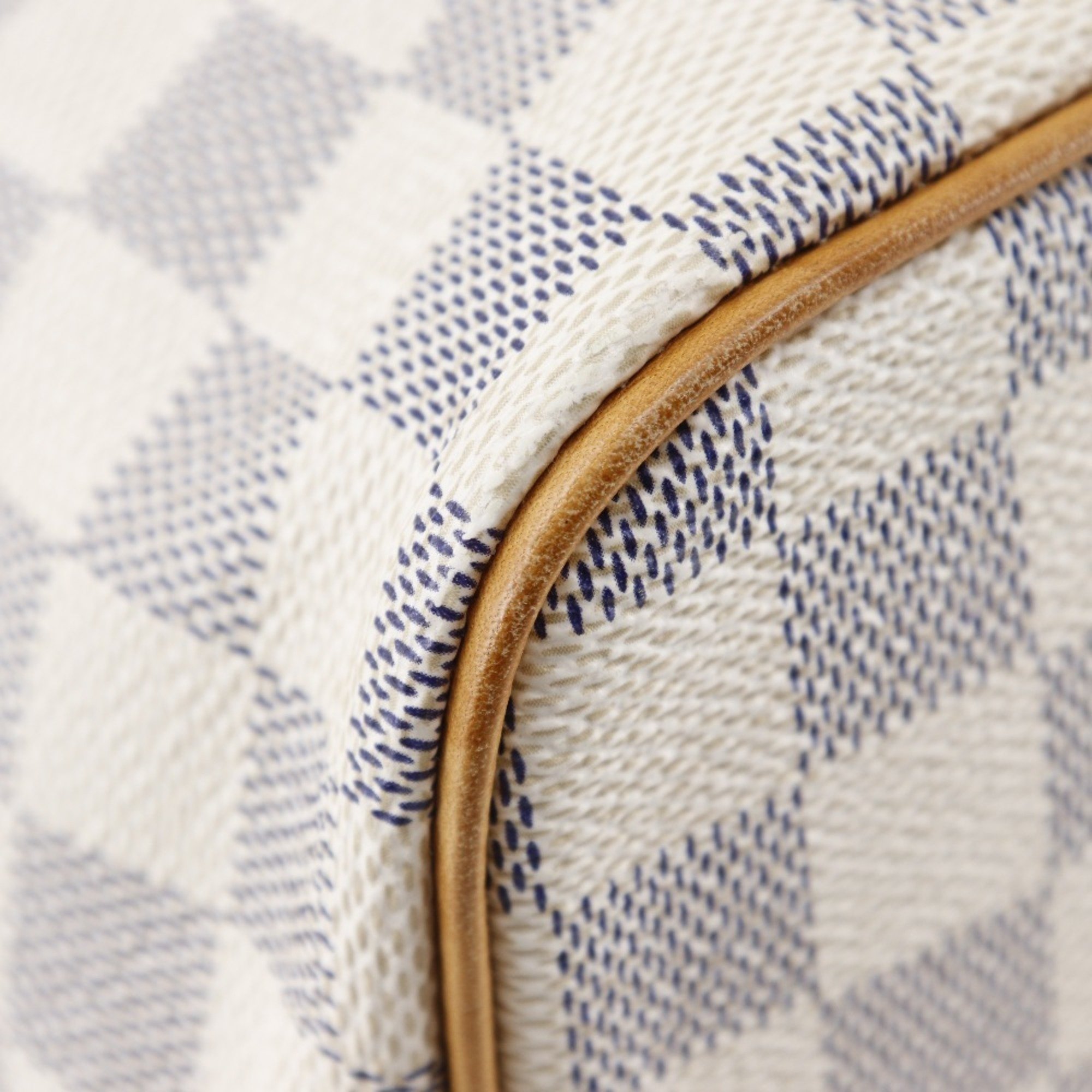 LOUIS VUITTON Saleya PM Handbag N51186 Damier Azur Canvas 2007 White VI3057 A5 Women's