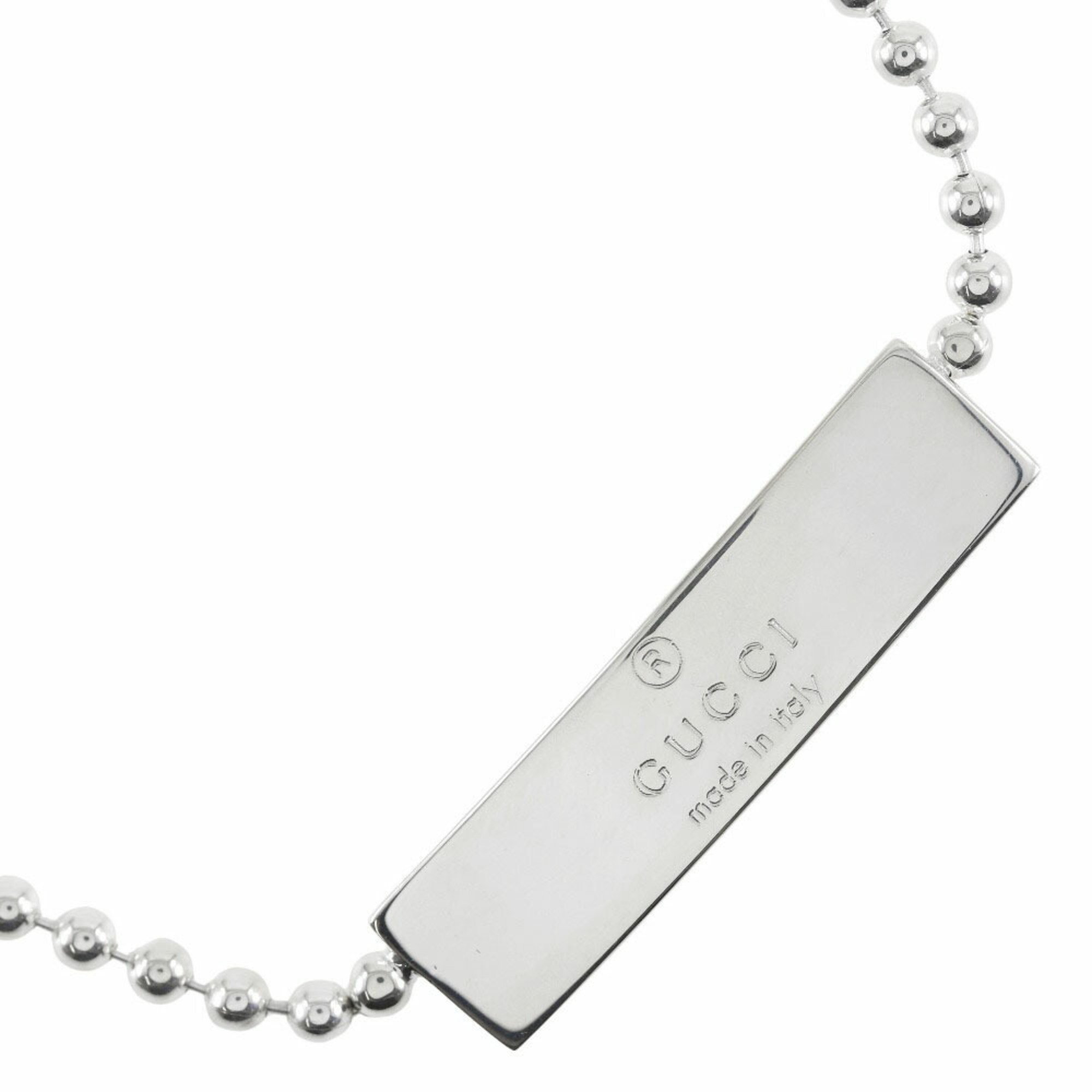 GUCCI Plate Choker Ball Chain Silver 925 Approx. 10.8g With Logo Women's