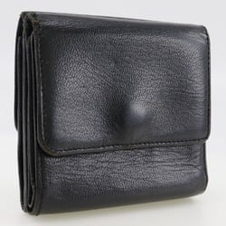 CHANEL COCO Mark Bi-fold Wallet W A13456 Calfskin Black Snap Button Women's