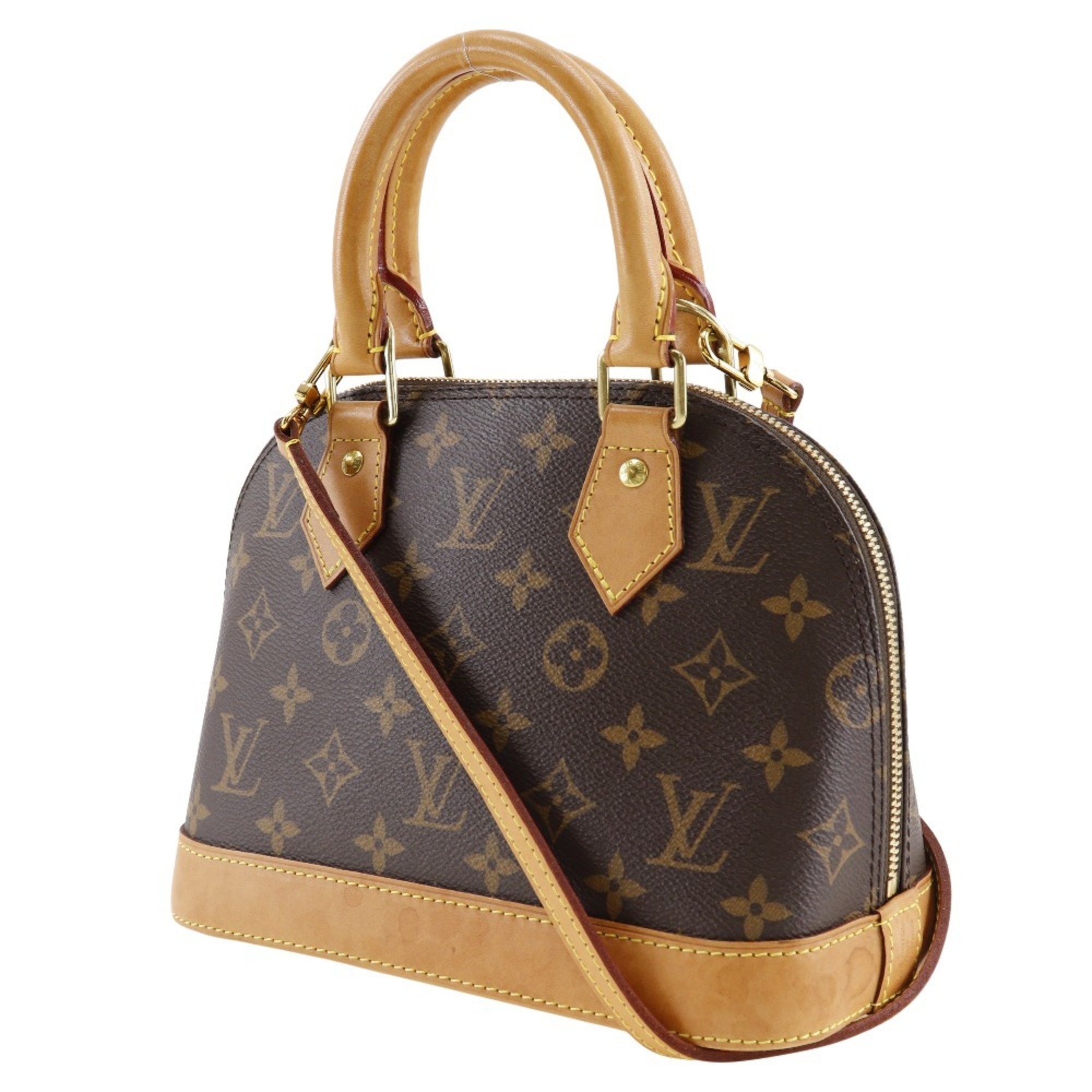 Louis Vuitton Alma BB Handbag Shoulder M53152 Monogram Canvas 2019 Brown SN3199 2way Double Women's