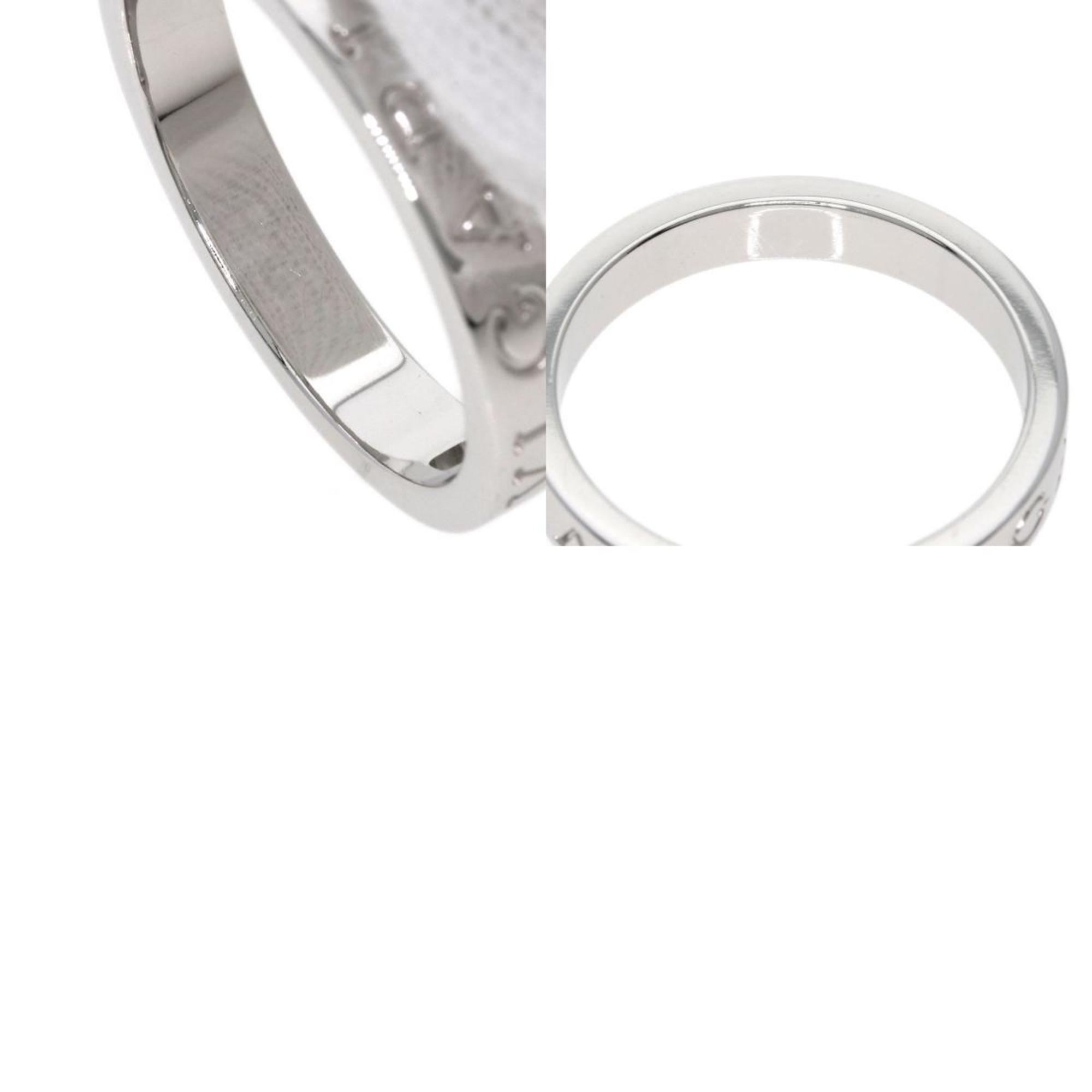 BVLGARI Double 1P Diamond Ring, 18K White Gold, Men's