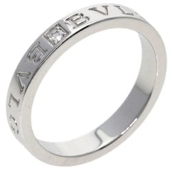 BVLGARI Double 1P Diamond Ring, 18K White Gold, Men's