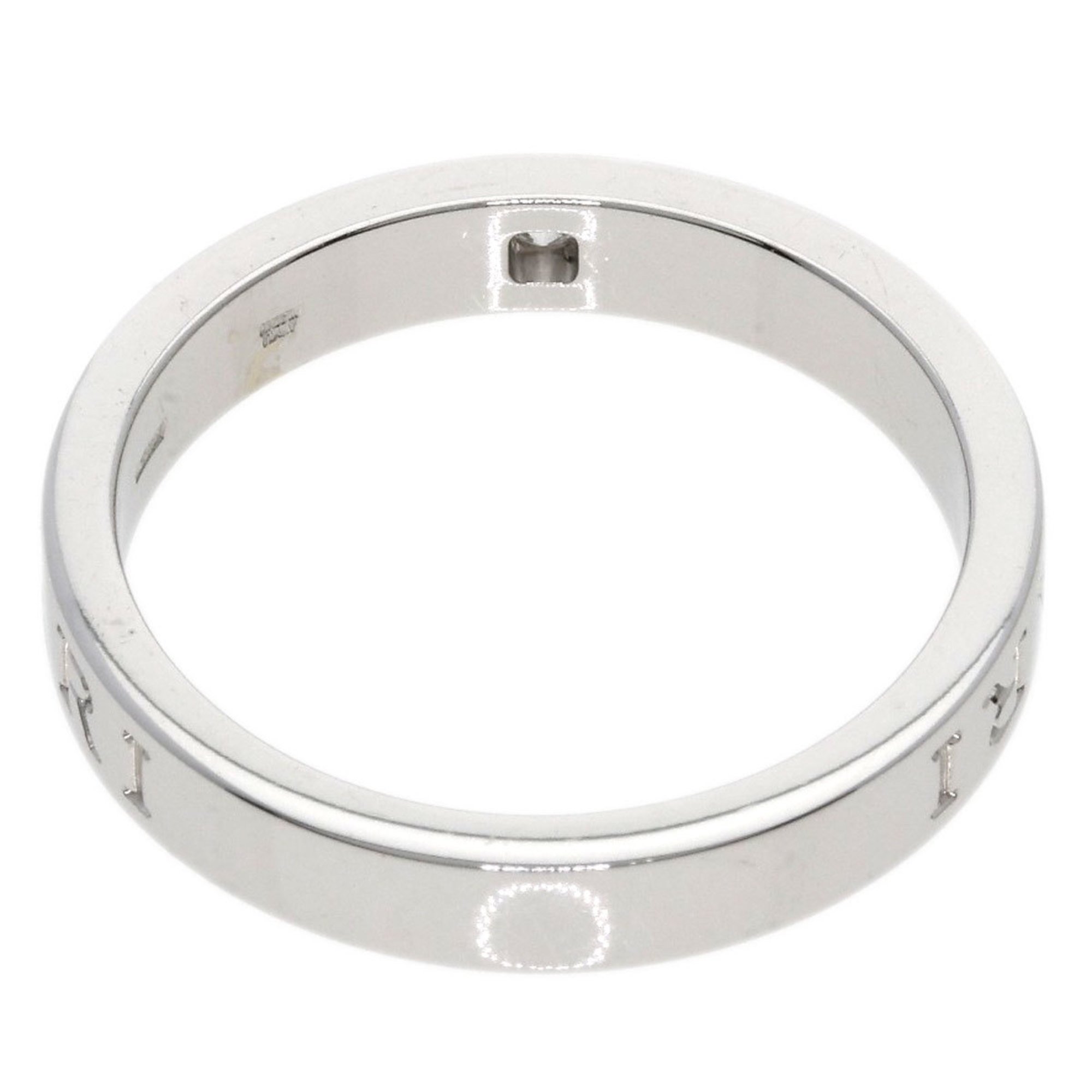 BVLGARI Double 1P Diamond Ring, 18K White Gold, Men's