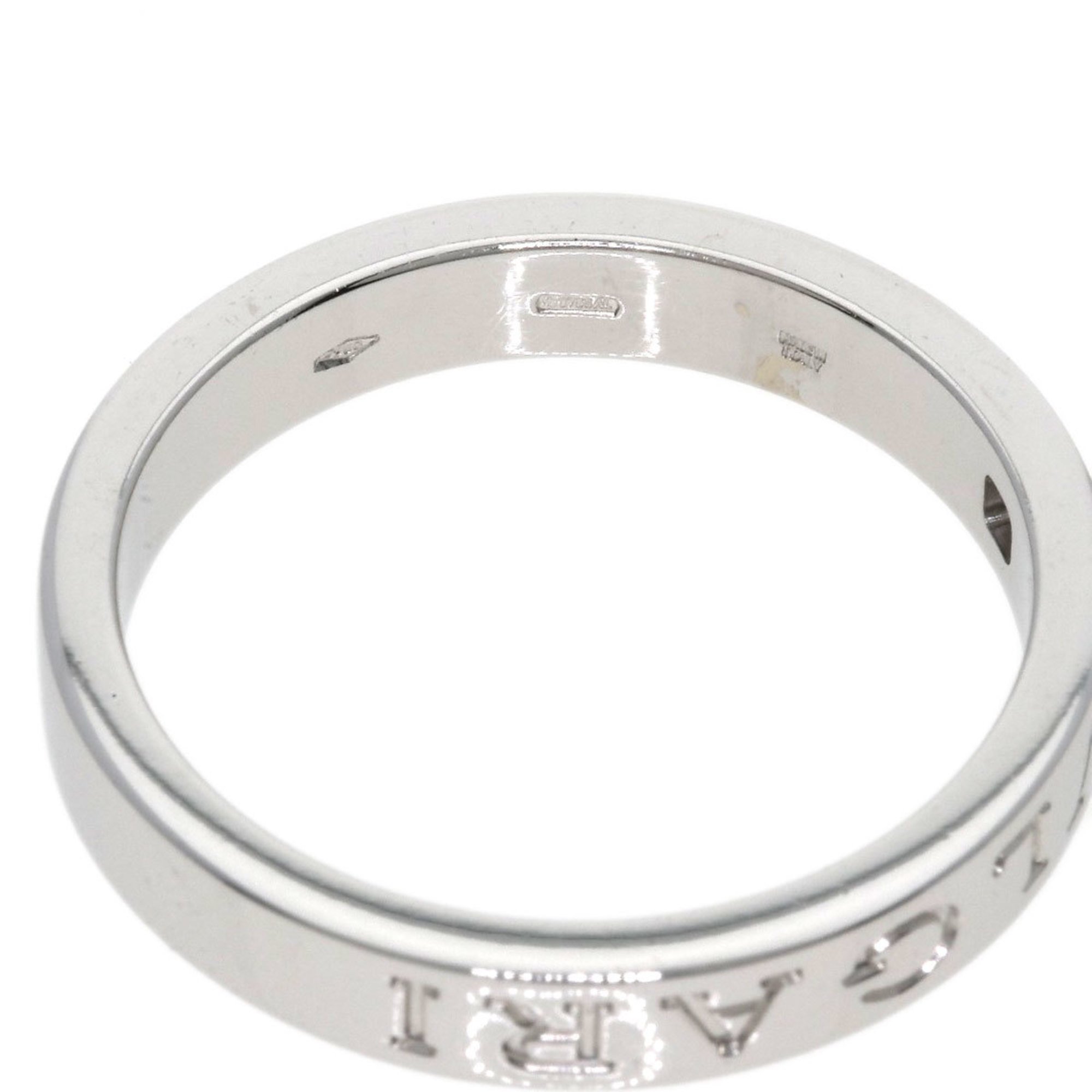 BVLGARI Double 1P Diamond Ring, 18K White Gold, Men's