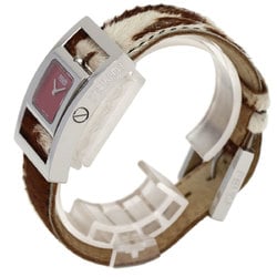 FENDI F5000 Gyro Watch Stainless Steel Pony Leather Women's