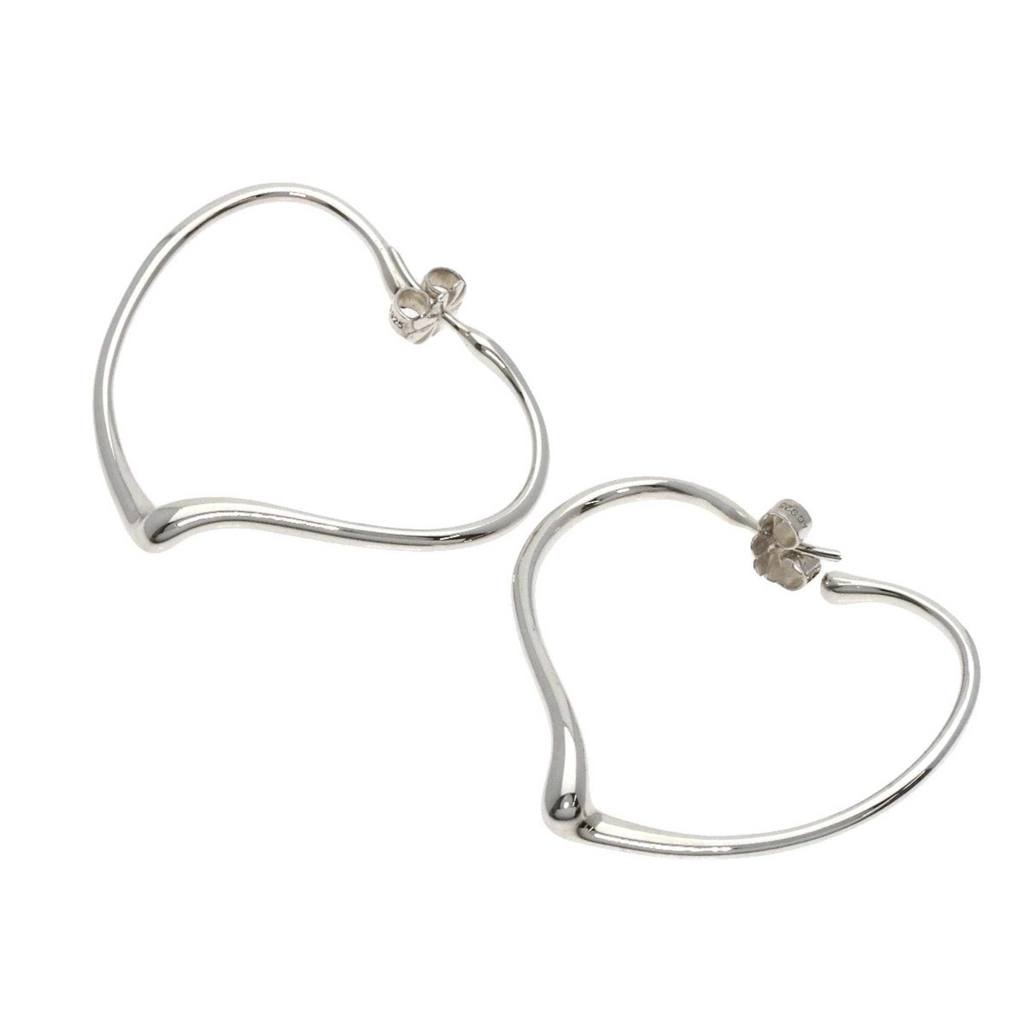 Tiffany & Co. Heart Hoop Earrings, Silver, Women's, TIFFANY