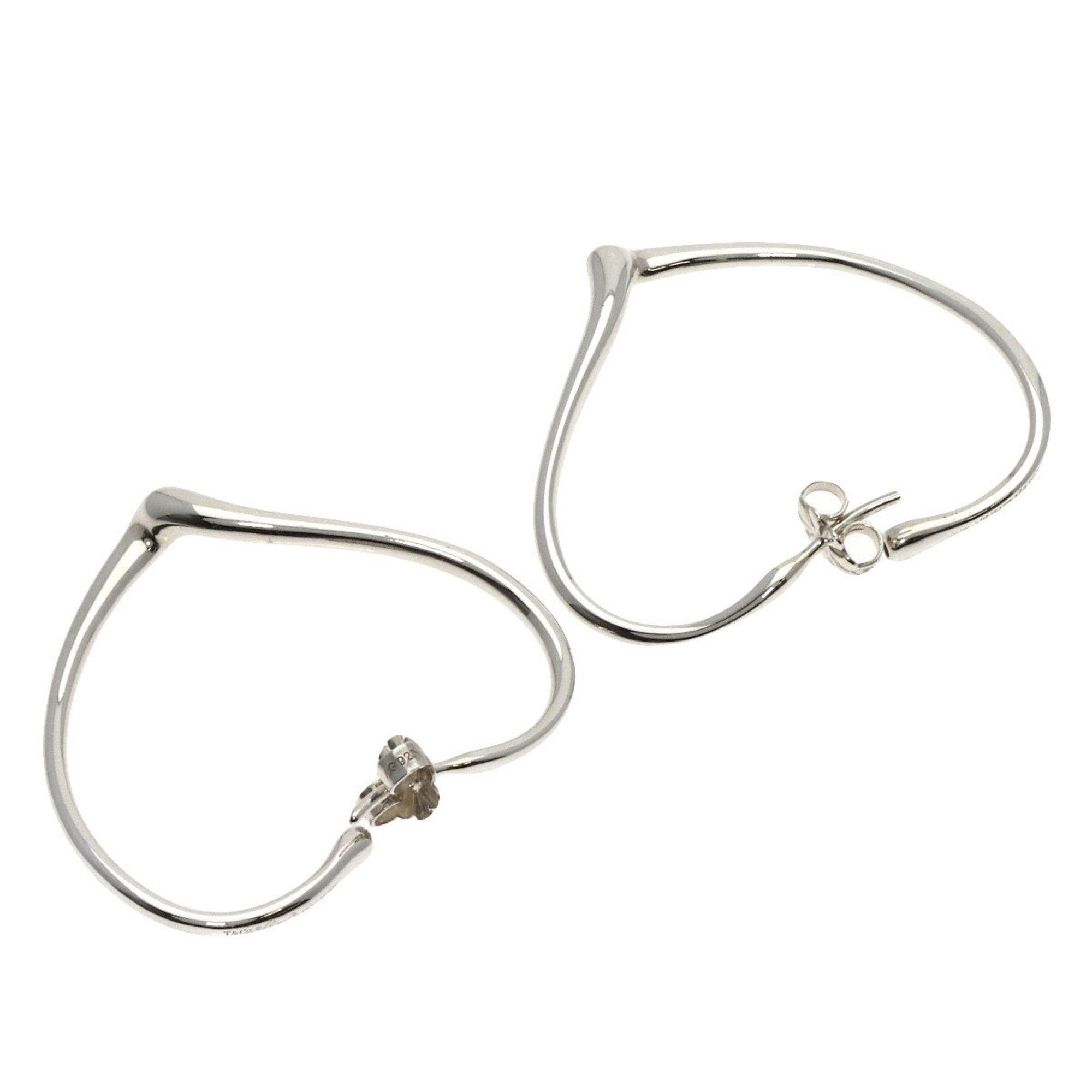 Tiffany & Co. Heart Hoop Earrings, Silver, Women's, TIFFANY