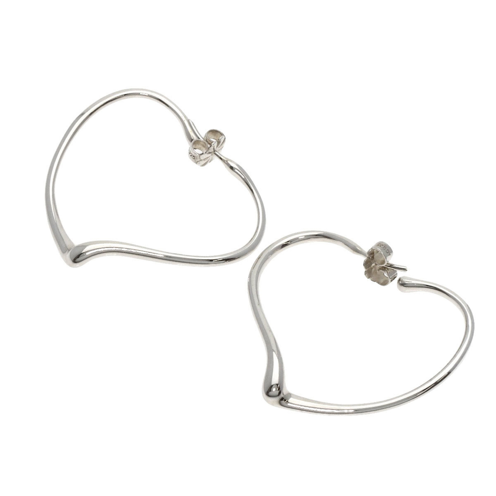 Tiffany & Co. Heart Hoop Earrings, Silver, Women's, TIFFANY