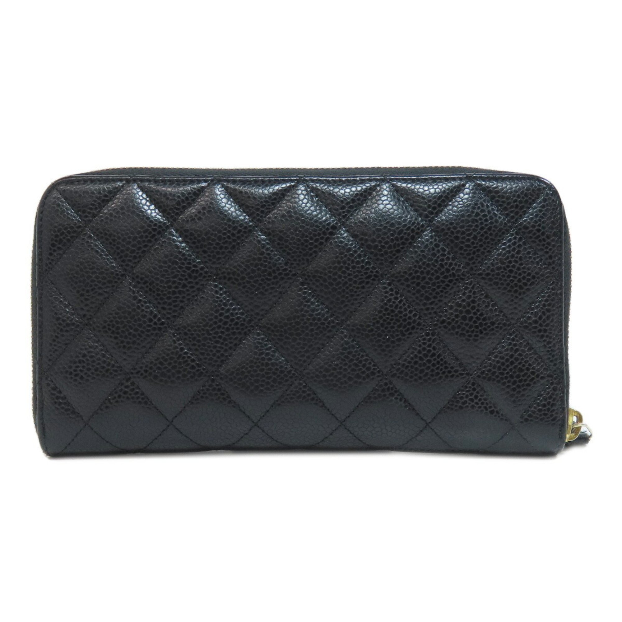 Chanel Matelasse Coco Mark Long Wallet Caviar Skin Women's CHANEL