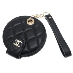 Chanel Seal Matelasse Name Tag Women's Charm Lambskin Black