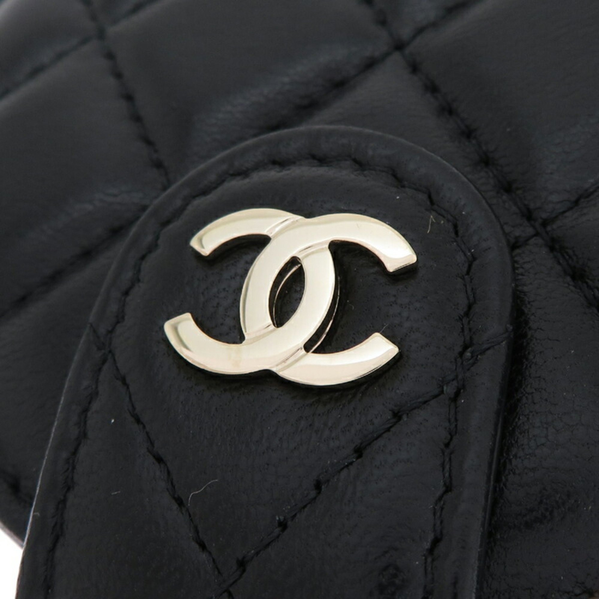 Chanel Seal Matelasse Name Tag Women's Charm Lambskin Black