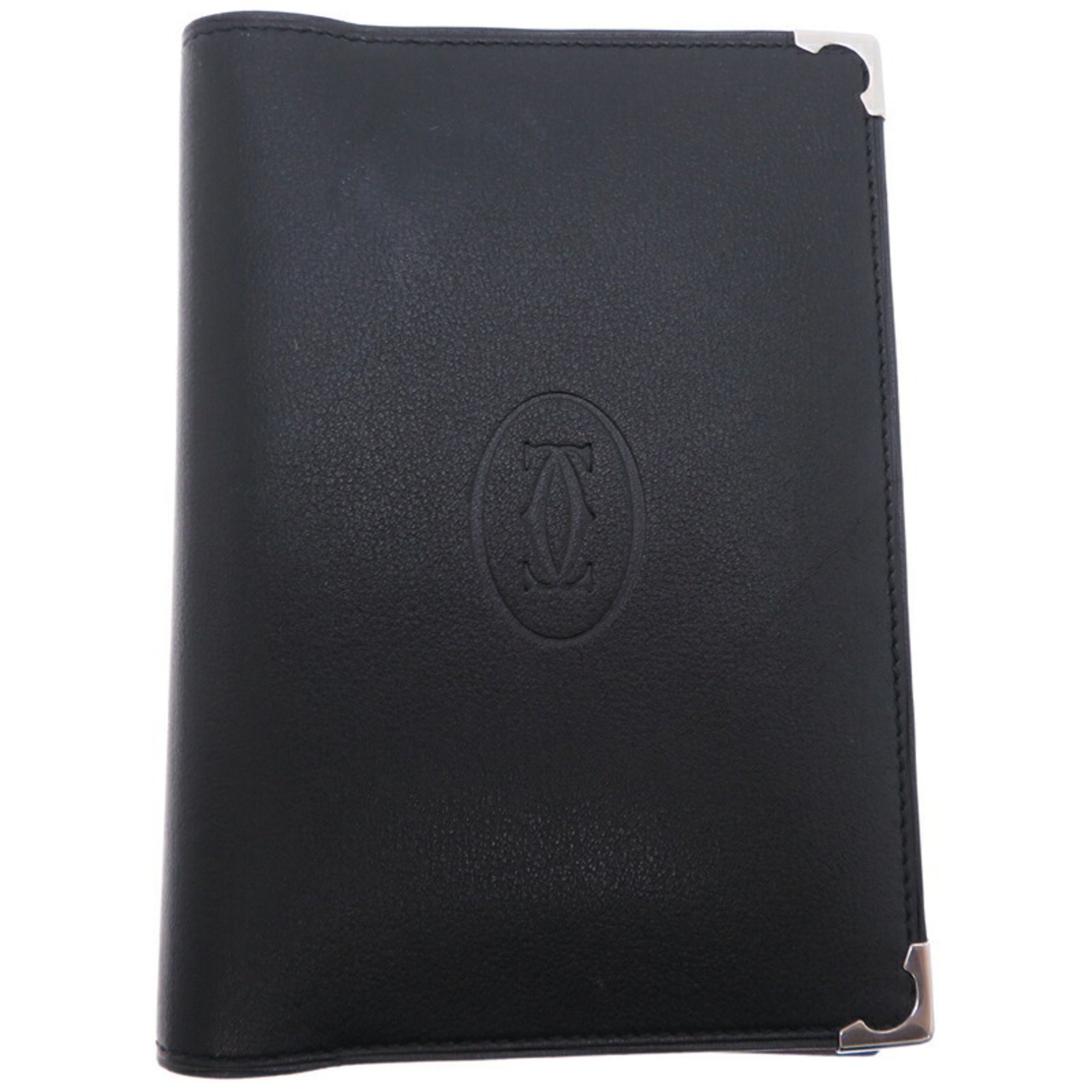 Cartier Must Line Notebook Cover for Women and Men, Pass Case, Leather, Black