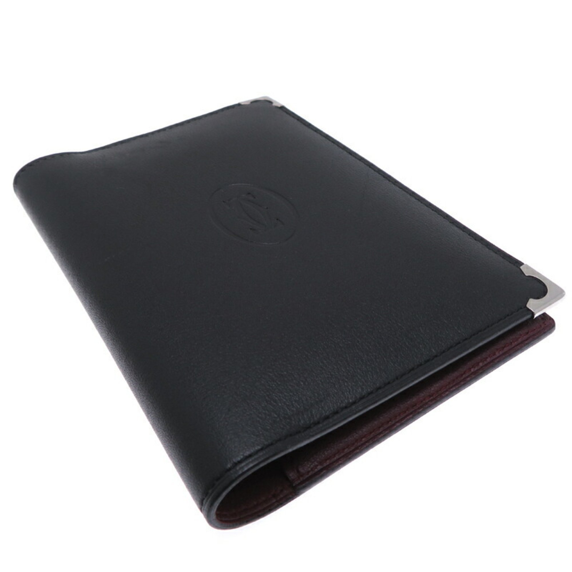 Cartier Must Line Notebook Cover for Women and Men, Pass Case, Leather, Black