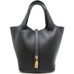 Hermes W Stamp 2024 Picotin Lock PM Women's Handbag Taurillon Clemence Noir (Black)