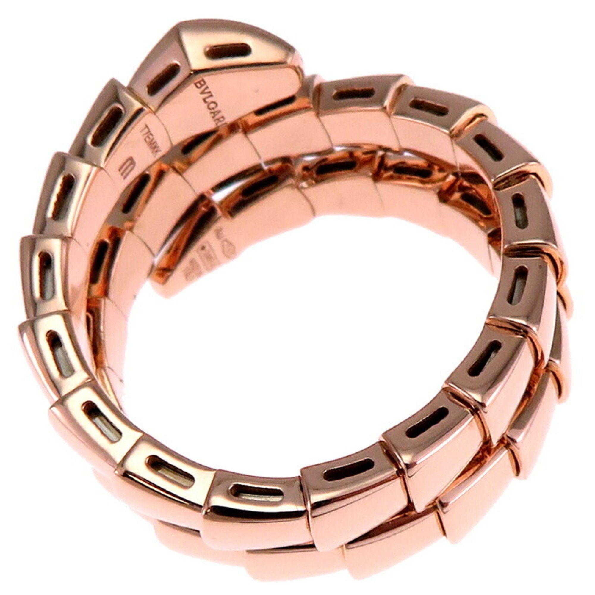 Bvlgari #M (size 11-13) Serpenti Viper Ladies Ring 357876 750 Pink Gold