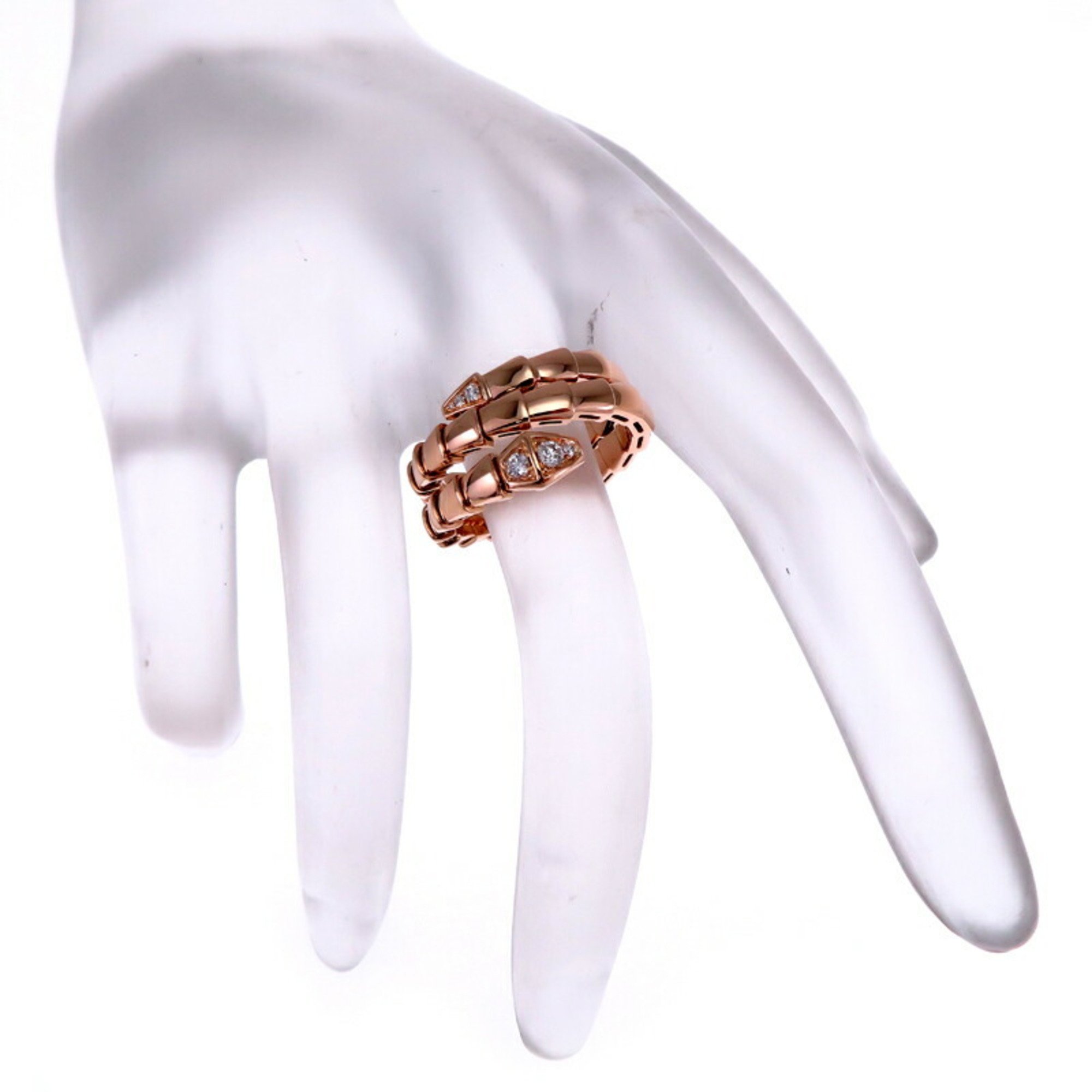 Bvlgari #M (size 11-13) Serpenti Viper Ladies Ring 357876 750 Pink Gold