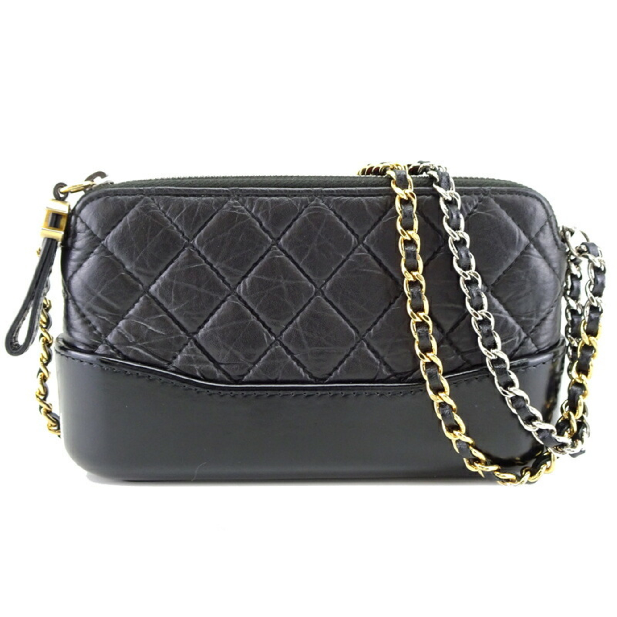 Chanel Gabrielle de Chain Shoulder Women's Bag Lambskin Black