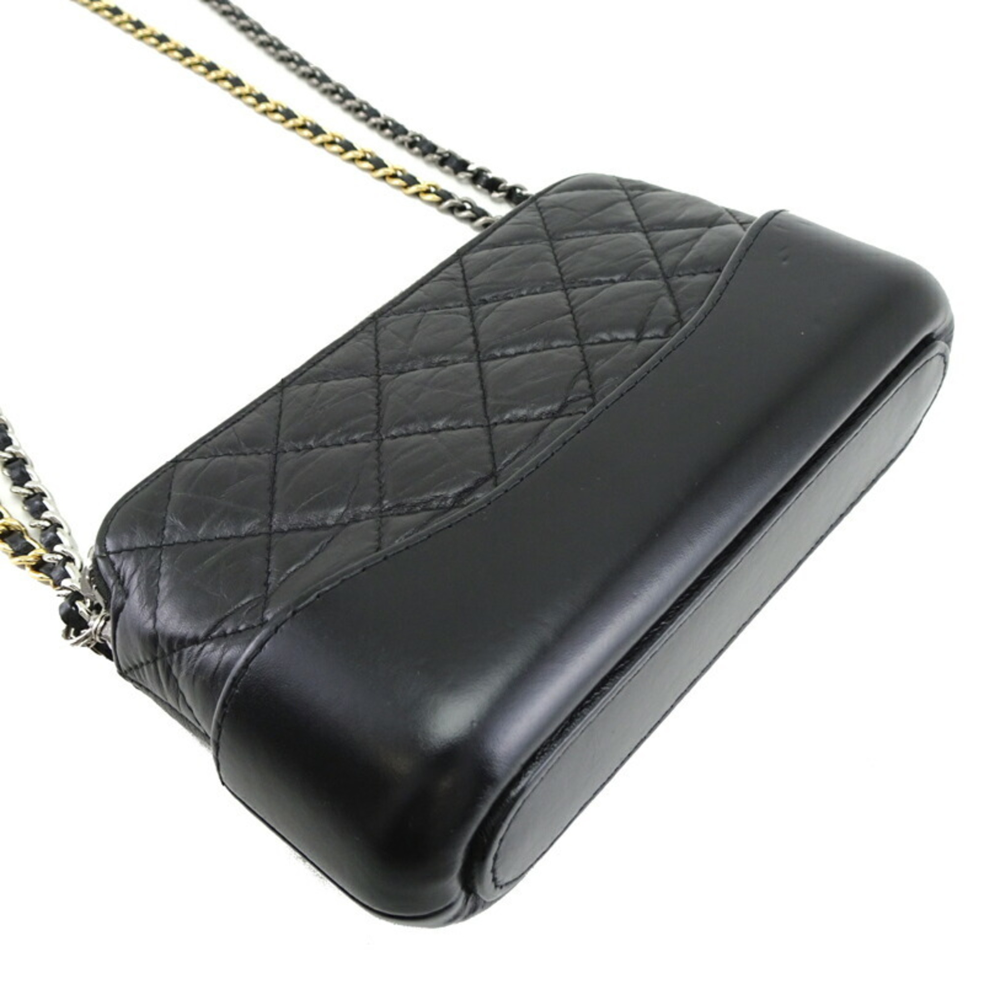 Chanel Gabrielle de Chain Shoulder Women's Bag Lambskin Black