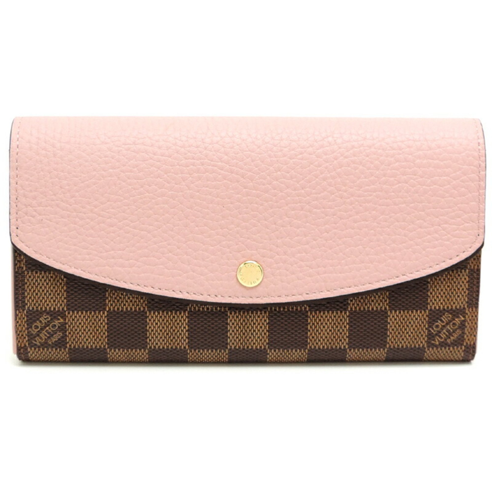 Louis Vuitton Portefeuille Normandy Women's Long Wallet N61262 Damier Magnolia (Pink)