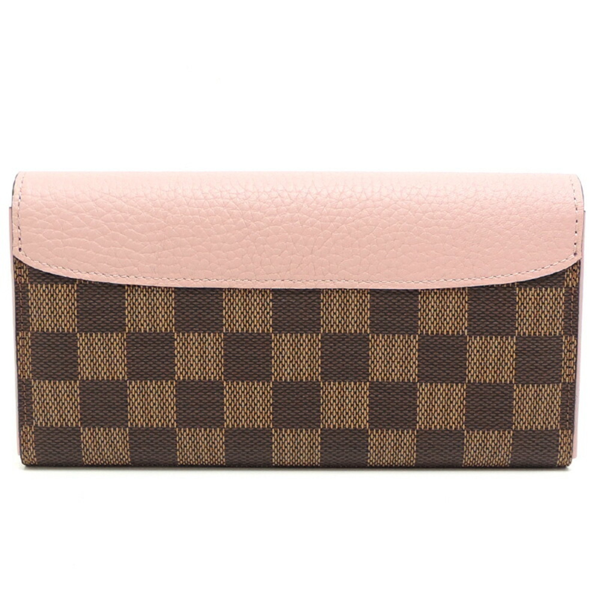 Louis Vuitton Portefeuille Normandy Women's Long Wallet N61262 Damier Magnolia (Pink)