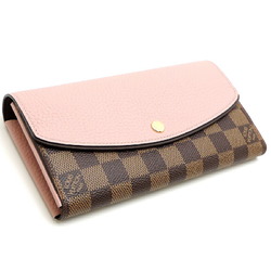 Louis Vuitton Portefeuille Normandy Women's Long Wallet N61262 Damier Magnolia (Pink)