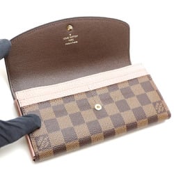 Louis Vuitton Portefeuille Normandy Women's Long Wallet N61262 Damier Magnolia (Pink)