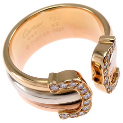 Cartier #49 2C Diamond Ladies Ring, 750 Yellow Gold, Size 9.5