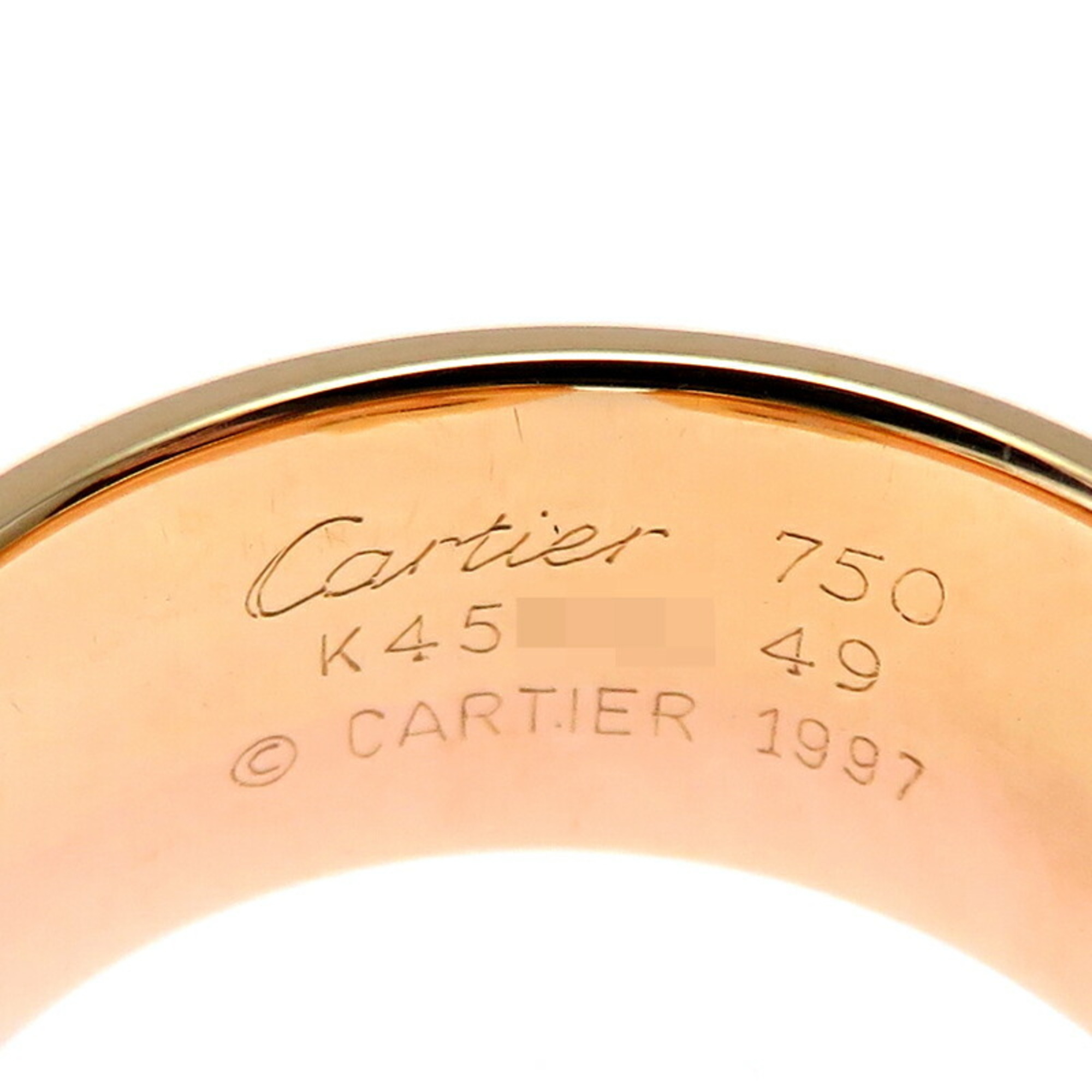 Cartier #49 2C Diamond Ladies Ring, 750 Yellow Gold, Size 9.5