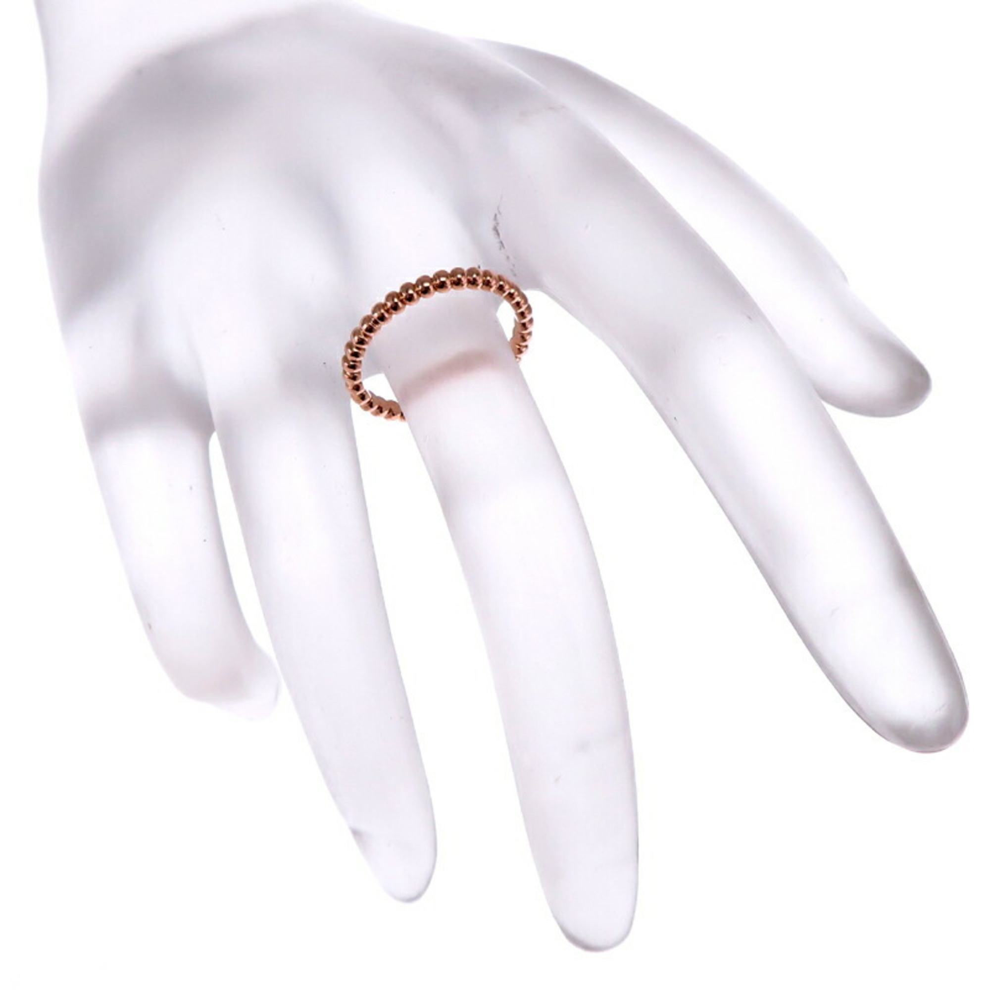 Van Cleef & Arpels #47 Perlée Small Ladies Ring VCARPJMF00 750 Pink Gold Size 7