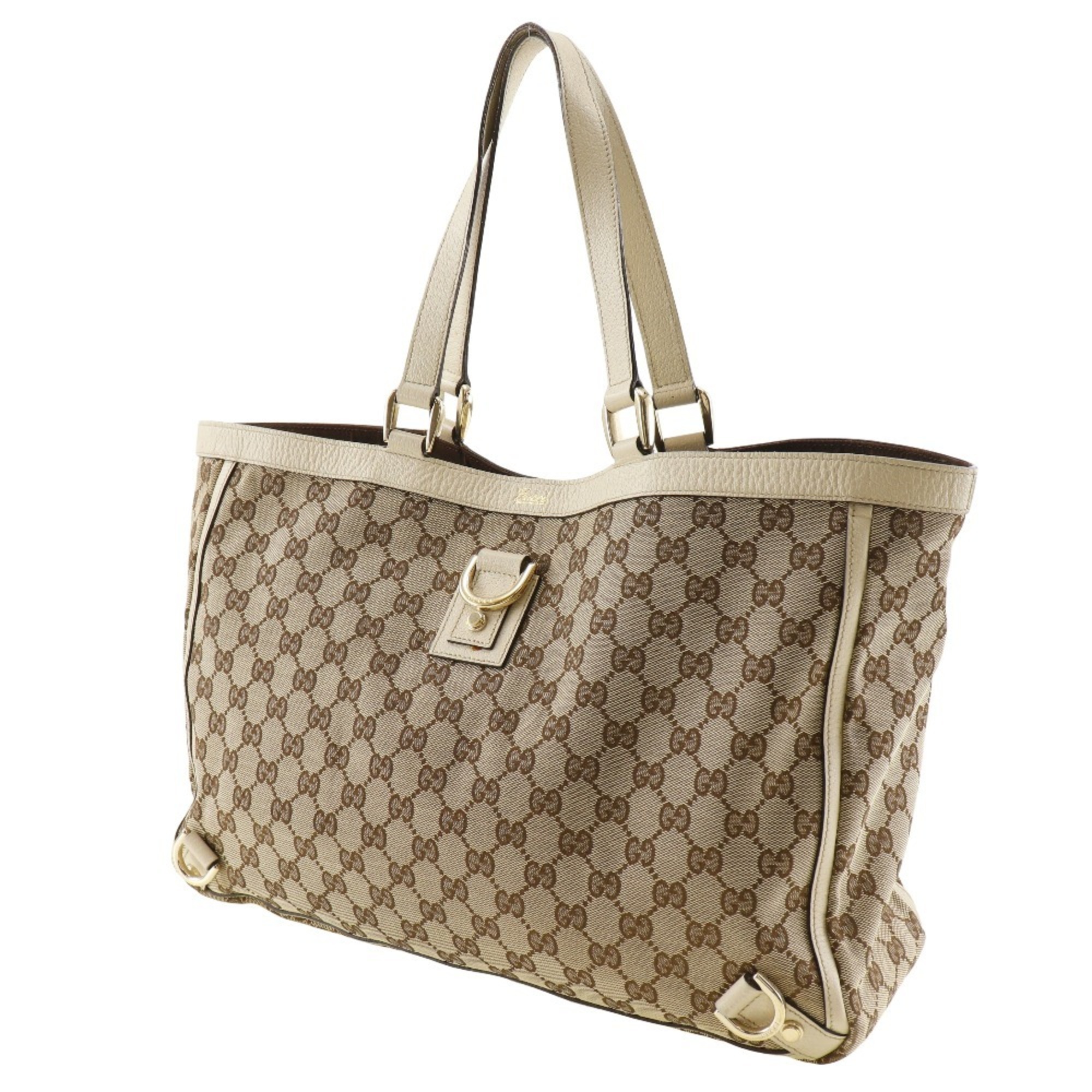 GUCCI Abbey Tote Bag 141472 GG Canvas Brown Type Women's