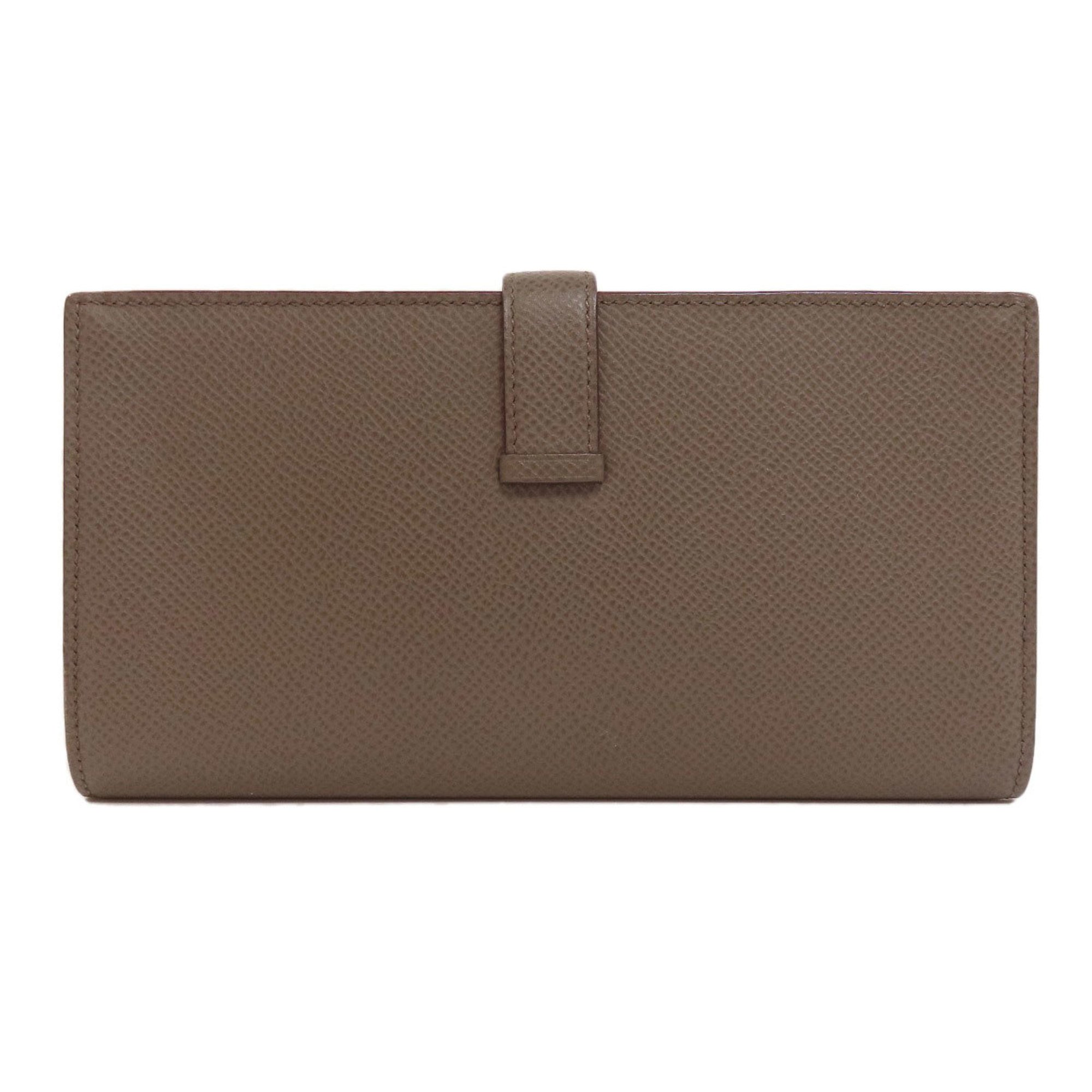 Hermes Bearn Soufflet Etain Long Wallet Epson Women's HERMES