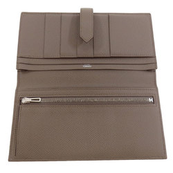 Hermes Bearn Soufflet Etain Long Wallet Epson Women's HERMES