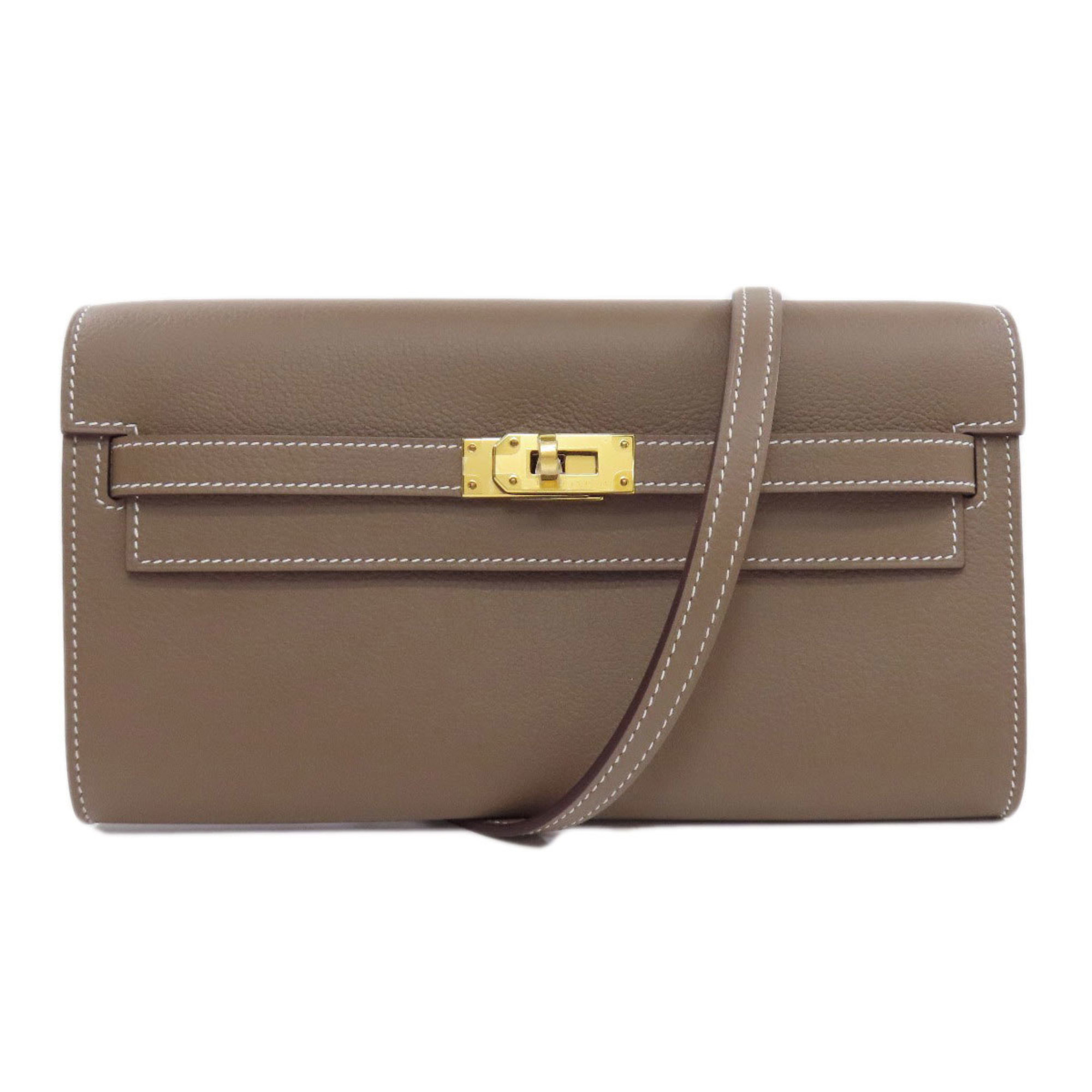 Hermes Kelly Long To Go Etoupe Wallet Evercolor Women's HERMES