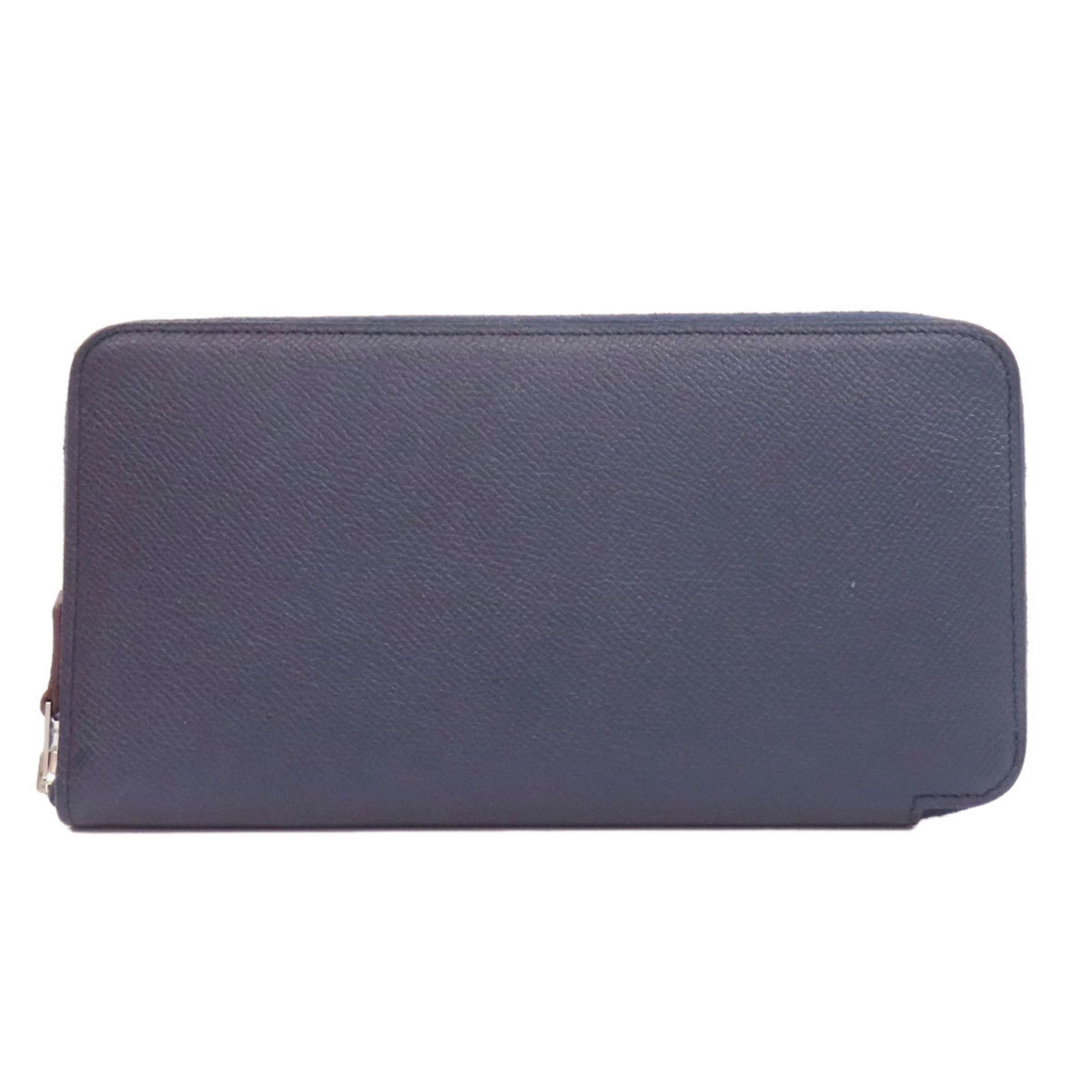 Hermes Azap Silk In Long Blue Indigo Wallet Epson Women's HERMES