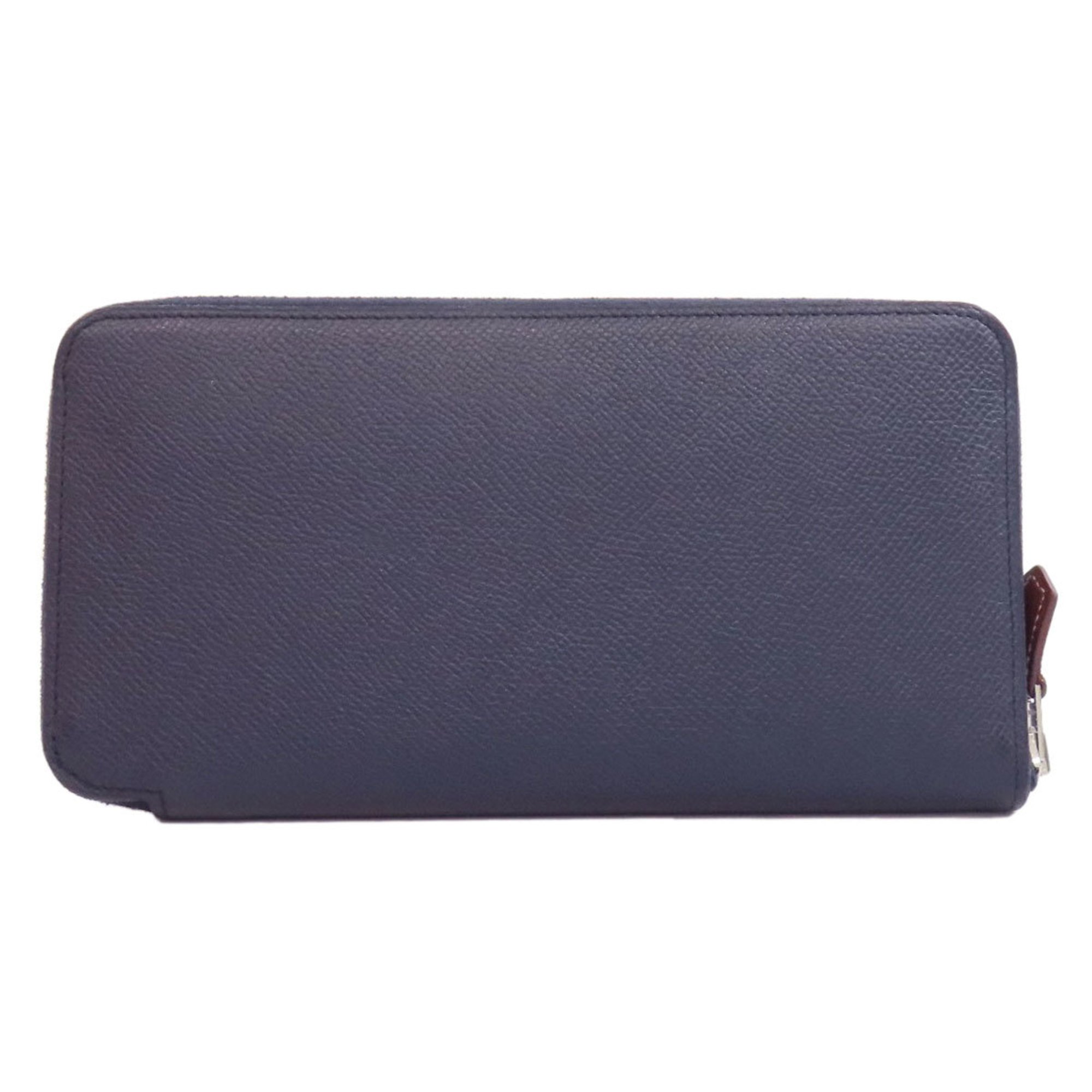 Hermes Azap Silk In Long Blue Indigo Wallet Epson Women's HERMES