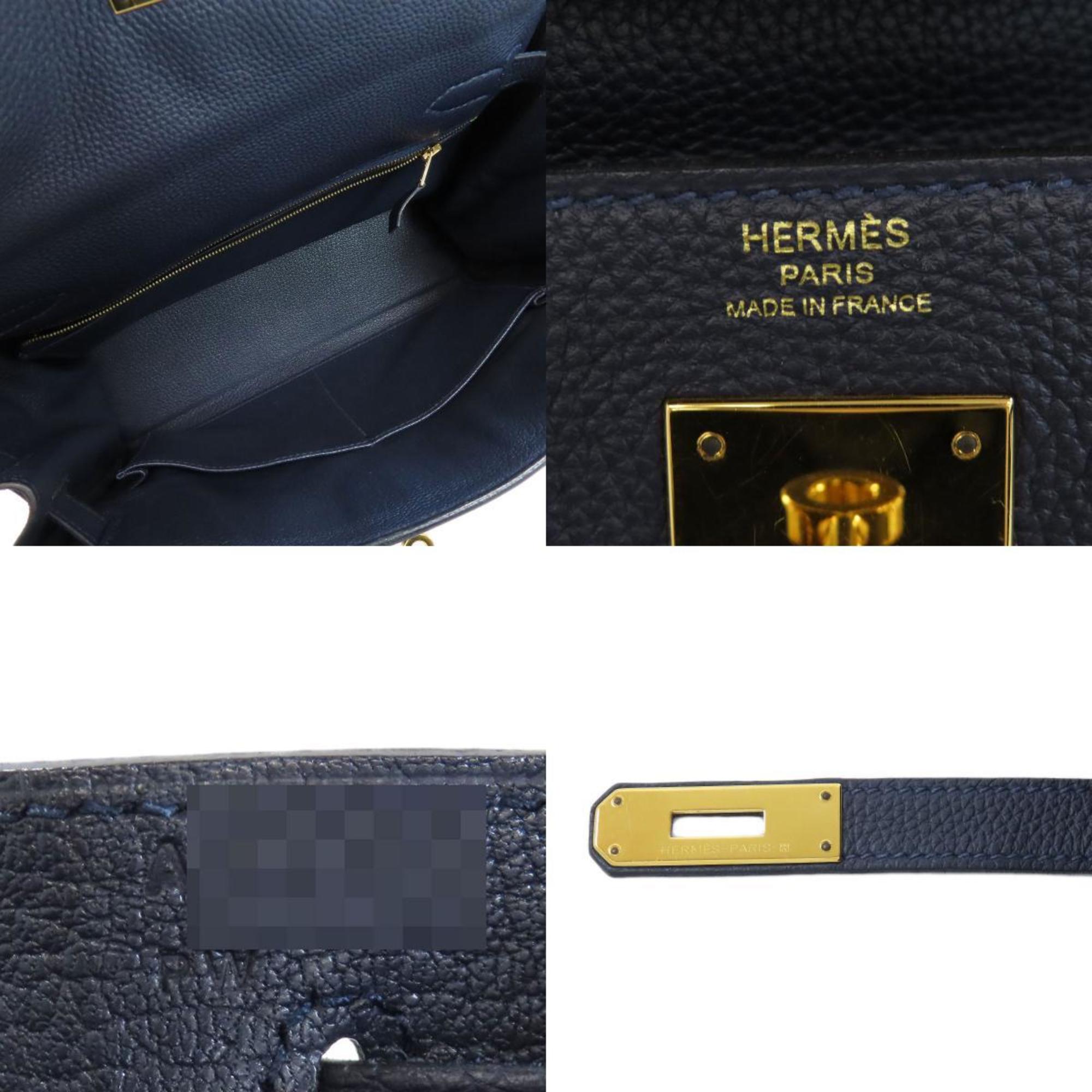 Hermes Kelly 28 Inner Stitching Blue Nuit Handbag Togo Women's HERMES