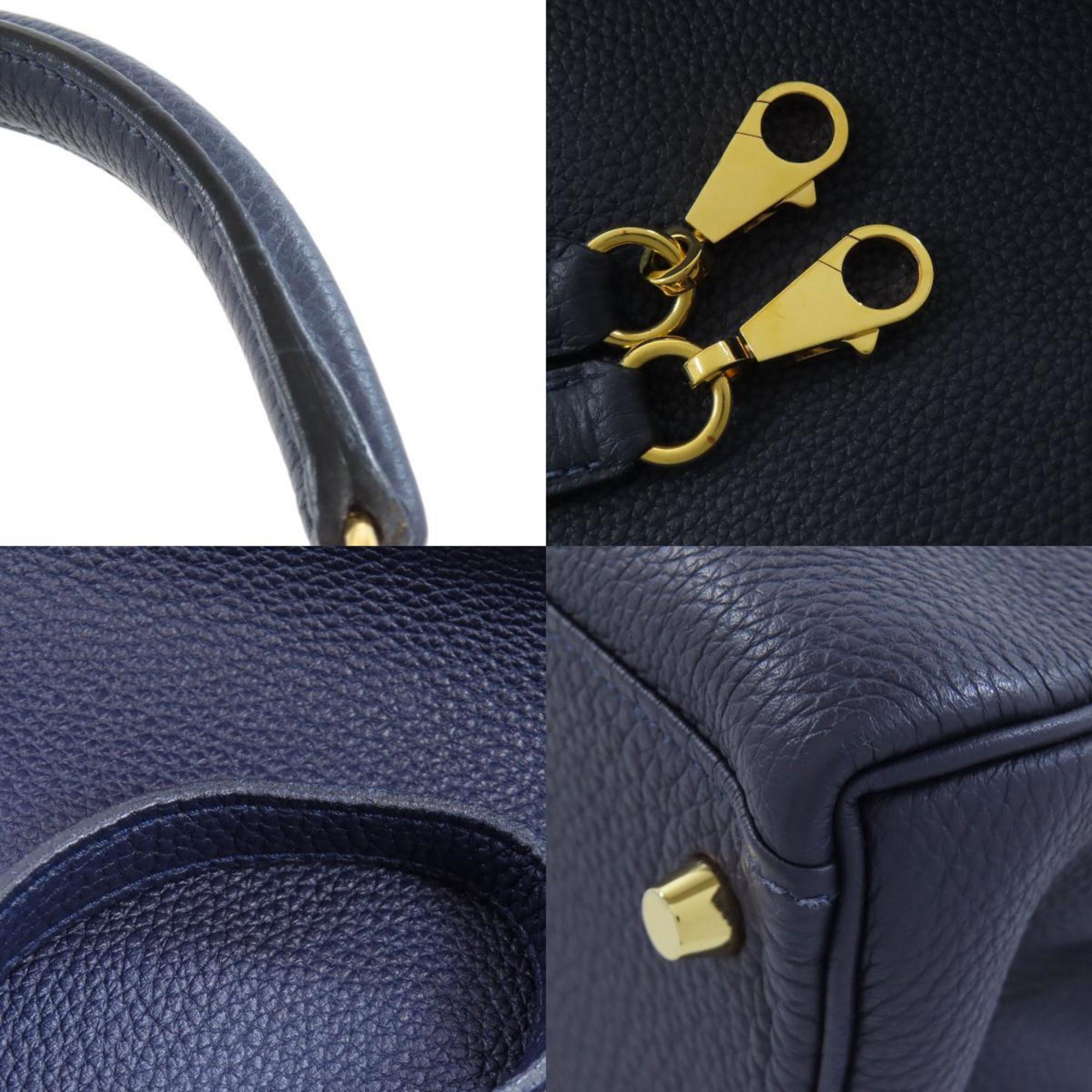 Hermes Kelly 28 Inner Stitching Blue Nuit Handbag Togo Women's HERMES