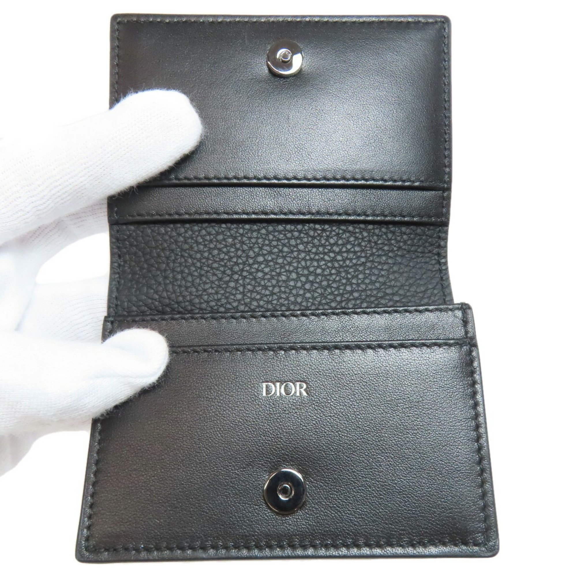 Christian Dior Business Card Holder/Card Case Leather Women's CHRISTIAN DIOR