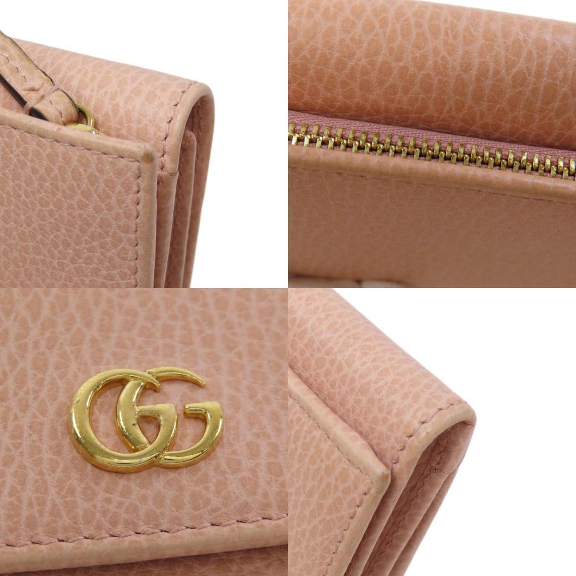 Gucci 644407 GG Marmont Tri-fold Wallet Bi-fold Leather Women's GUCCI