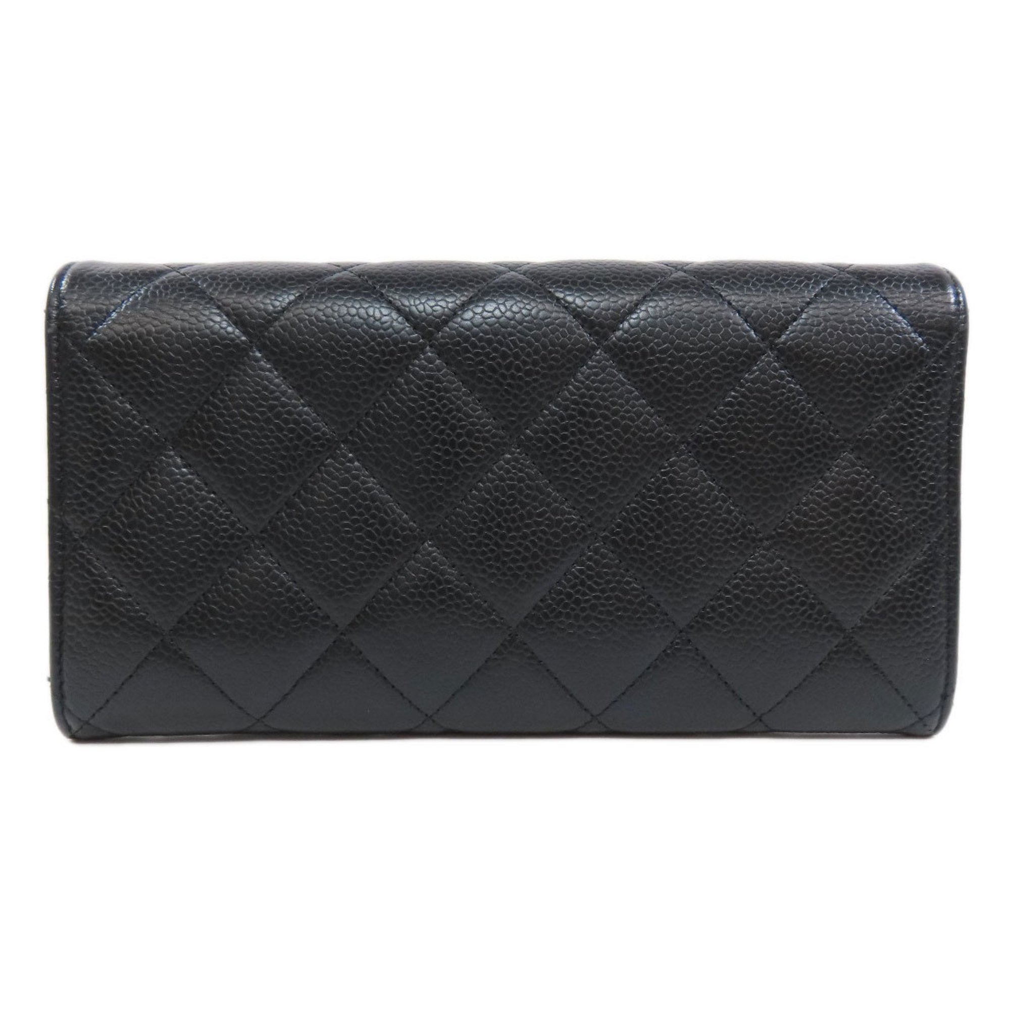 Chanel Matelasse Coco Mark Long Wallet Caviar Skin Women's CHANEL