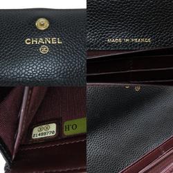 Chanel Matelasse Coco Mark Long Wallet Caviar Skin Women's CHANEL