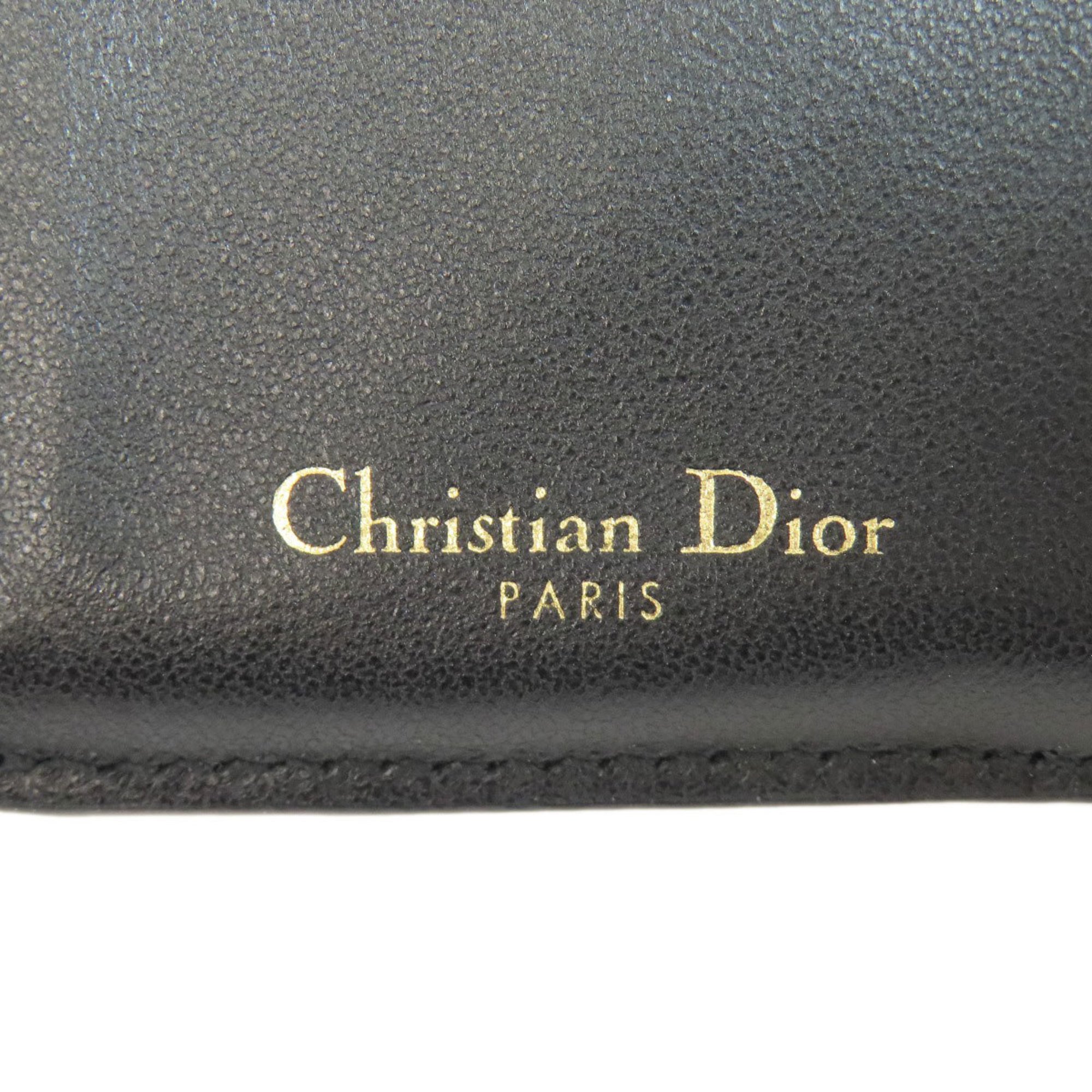 Christian Dior Saddle Lotus Wallet Bi-fold Calfskin Women's CHRISTIAN DIOR