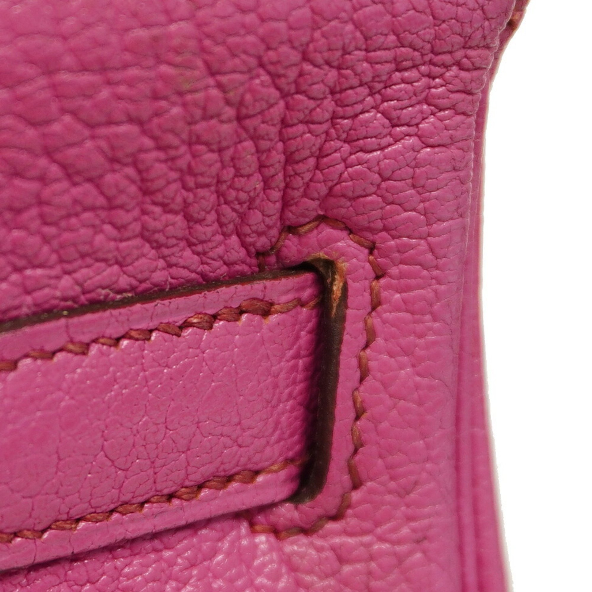 Hermes handbag Kelly 32 Chevre Coromandel Fuchsia pink □I engraved ladies