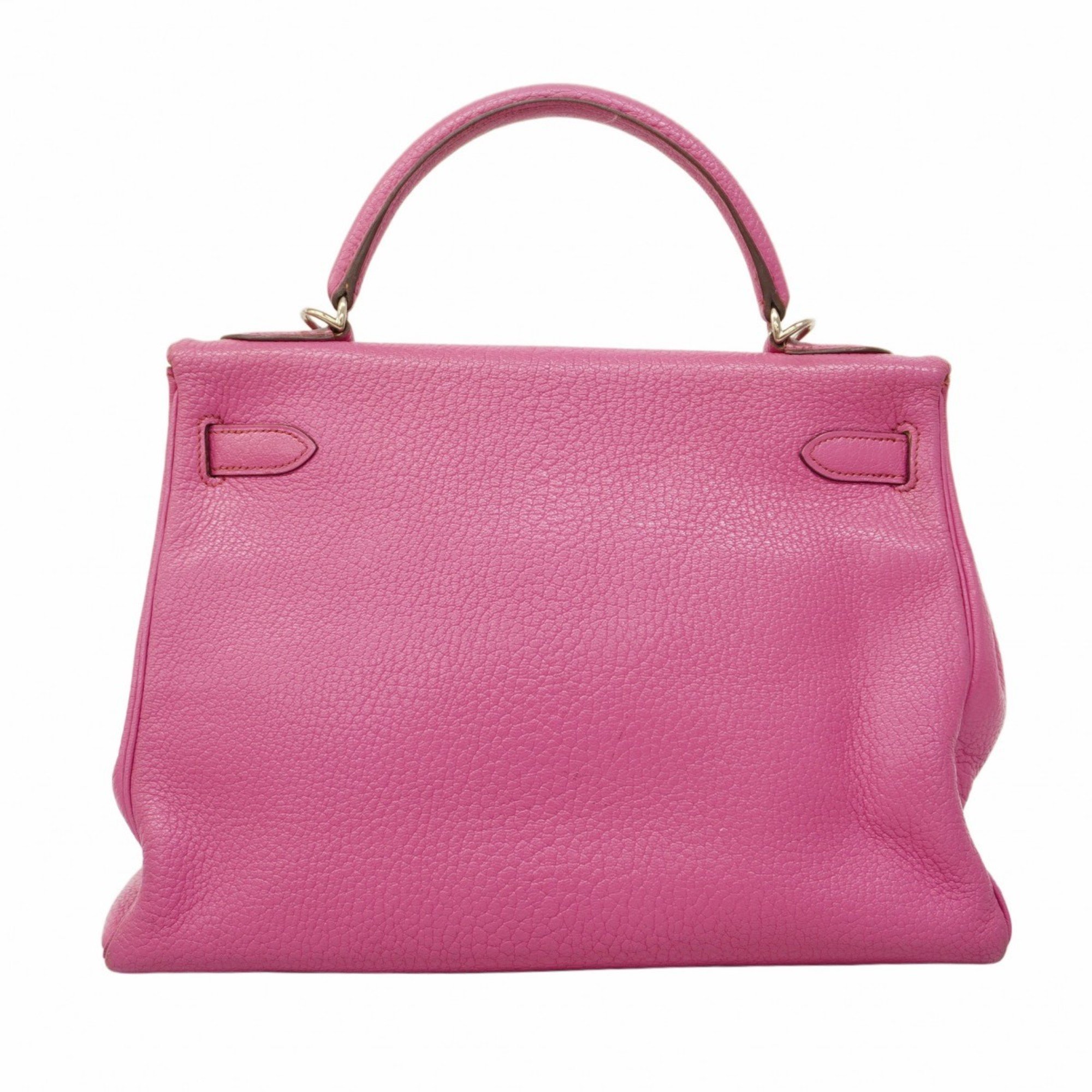 Hermes handbag Kelly 32 Chevre Coromandel Fuchsia pink □I engraved ladies