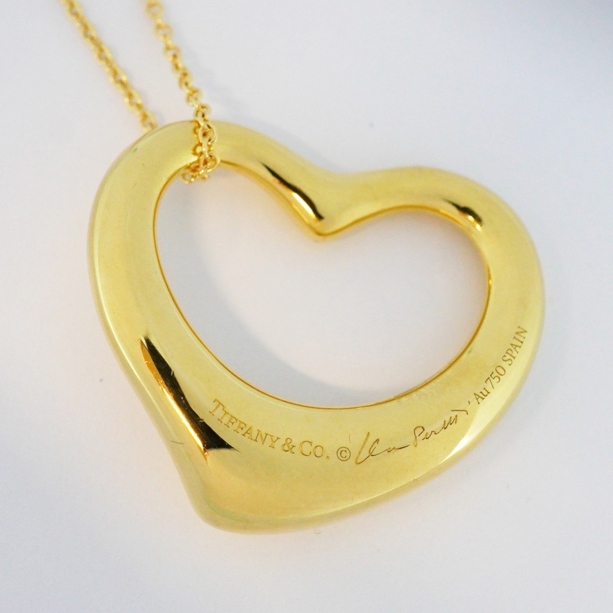 Tiffany Necklace Heart K18YG Yellow Gold Ladies