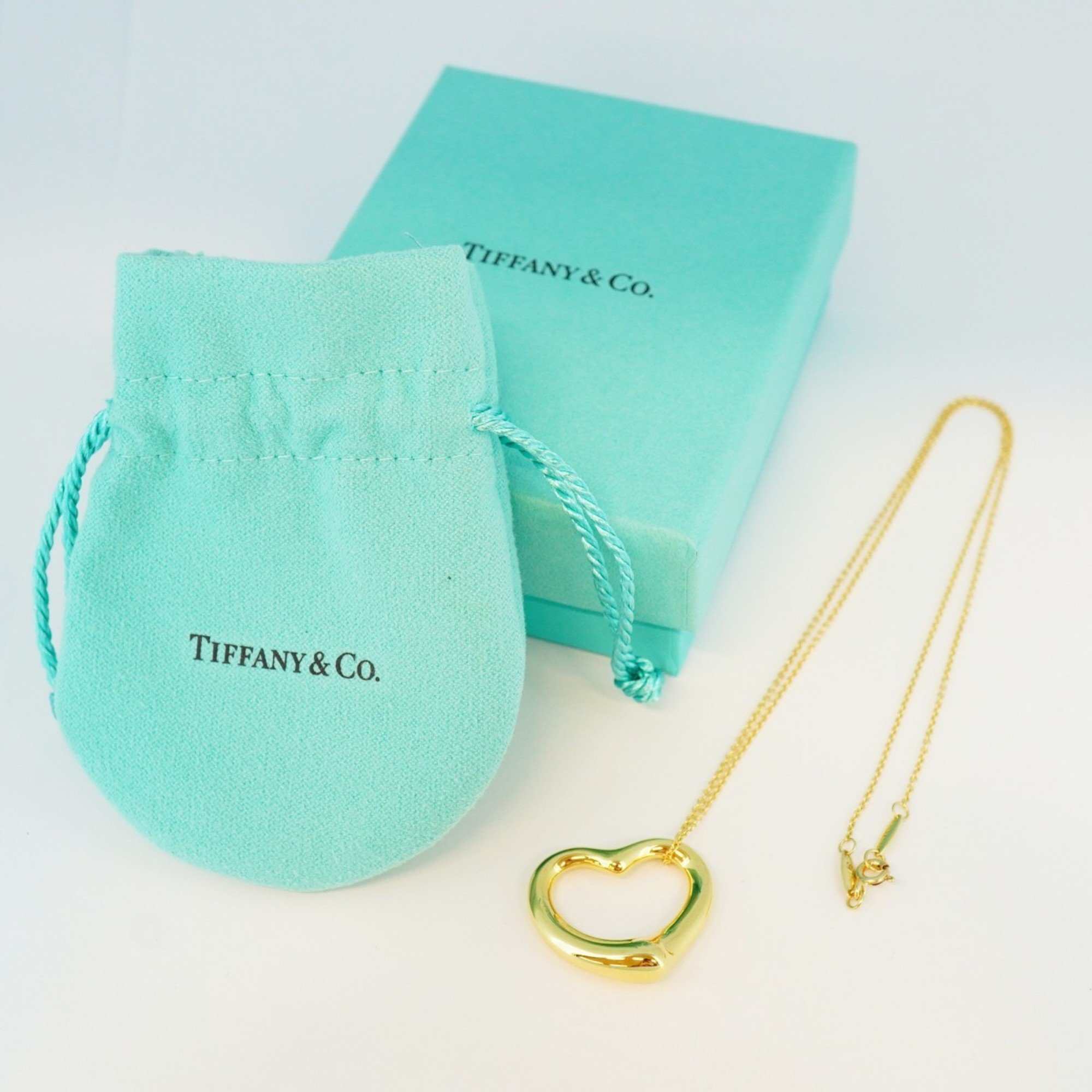 Tiffany Necklace Heart K18YG Yellow Gold Ladies