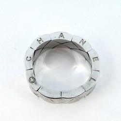 Chanel Ring Matelasse K18WG White Gold #55 Men's