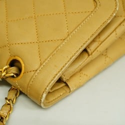 Chanel Shoulder Bag Matelasse Paris Limited Edition Lambskin Beige Gold Women's