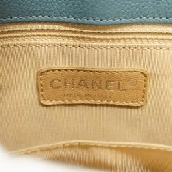 Chanel Shoulder Bag Matelasse Caviar Skin Turquoise Blue Women's